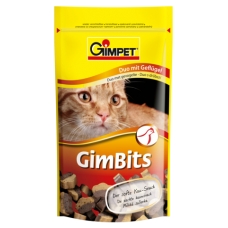 Лакомства для кошек с мясом птицы двойная дозировка GIMPET GimBits, 50 гр.